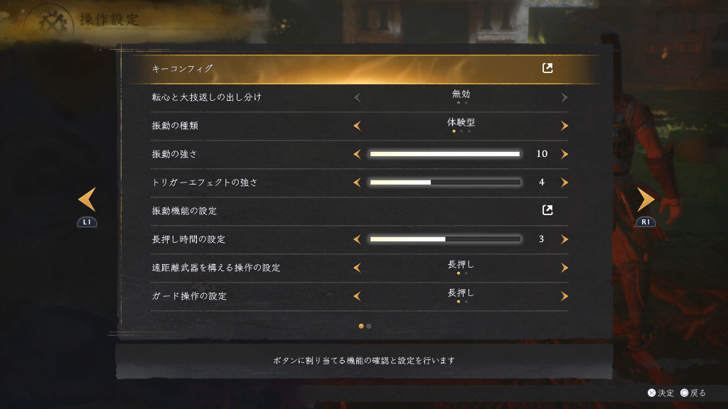 仁王3 キーコンフィグ詳細画面